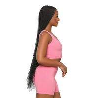 Ensemble de sport hiver rose sans coutures 2 pièces pour femme : brassière et short avec broderies, idéal pour la gym, le yoga, le cyclisme, écoresponsable