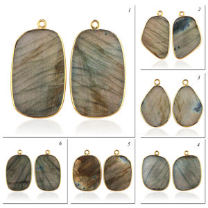 En gros Naturel Fiery Labradorite Lunette Connecteur Plaqué Or À La Main Simple Boucle Pendentif Connecteur Trouver Des Fournitures - Product Image 4