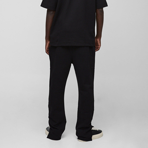 Custom Casual Flared Canvas Heavyweight Cotton Drawstring Black <b>Baggy</b> Joggers Track Pants - Product Image 2