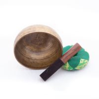 Bol chantant tibétain en laiton, antique du Népal, traditionnel, plaqué, pour la méditation, la relaxation, la prière, la pleine conscience, la thérapie sonore, religieux