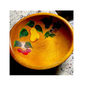 Tazón de fruta de masa de madera Tazón de servicio de madera hecho a mano con comida segura Ideal para exhibición de frutas de ensalada y comidas diarias - Product Image 1