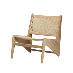 Fauteuil en bois de teck massif Chaise longue pour jardin Meubles de salon avec rotin Mobilier d'extérieur Chaise de loisirs - Product Image 1