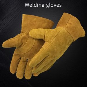 Guantes de seguridad para construcción y Jardín de soldadura Guantes de trabajo de cuero dividido de vaca - Product Image 6