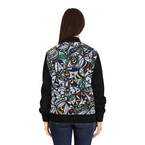 Orisun VI da donna giacca Bomber reversibile in pelle di pecora leggera con Logo personalizzabile in tinta unita - Product Image 4