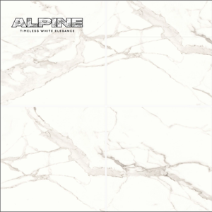 ALPINE Blanc Élégance 600x600mm Mur et Sol Modèle STATUARIO OR Surface Brillante Carreaux de Marbre Application par Novac Céramique - Product Image 5