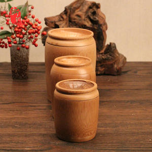 Luxury Kitchen Accessories Canister Set Eco Friendly <b>Bamboo</b> Tube Jar <b>Containers</b> With Lid Factory Price - Product Image 6