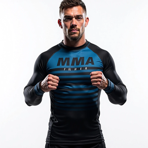 Rash Guards personalizados al por mayor personalizados para equipo de entrenamiento MMA personalizado sublimado ropa deportiva de combate para entrenamiento de gimnasio - Product Image 4