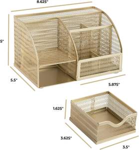 Gold <b>Desk</b> Accessories <b>Small</b> Organizer brass Pencil Holder exporter Office Accessories Organizers from india manufacturer - Product Image 5