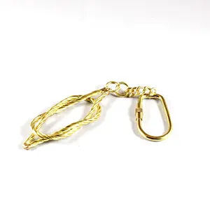 Brass kim loại dây Knot sưu tập phong cách cổ kết thúc hải lý Keychain Keyring