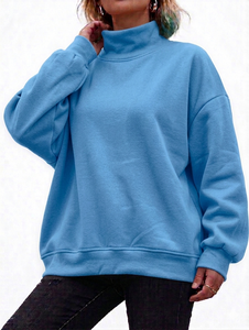 Suéter Personalizado con Logotipo para Mujer, Cuello Alto, Manga Larga, Hombros Caídos, Estilo Oversize, Felpa, Otoño-Invierno, Ecológico - Product Image 6