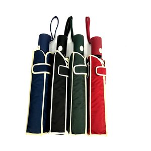 Mini parapluie compact automatique pour femmes, diamètre ouvert 100 cm, fibre pongée, couleurs assorties 3018B - Product Image 1