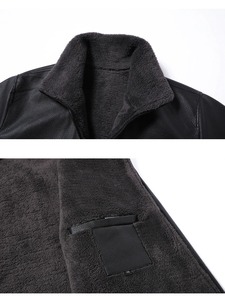 Chaqueta de Cuero Sintético para Hombre Otoño Invierno, Abrigo de Motociclista Negro con Cortavientos, Ropa de Calle Moderna, Estilo Motero Informal - Product Image 5