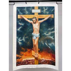 ศิลปะภาพวาดสีน้ำมันภาพวาดด้วยมือขนาด36x24นิ้วภาพ100% ภาพวาดสีน้ำมันภาพไม้กางเขนพระเยซู - Product Image 5