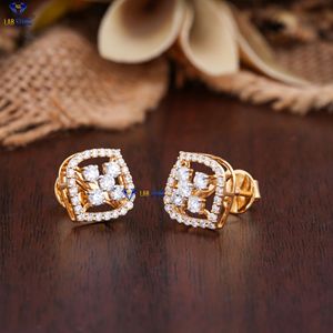 0.99 TDW Diamant taille ronde Boucle d'oreille en or jaune par Labstone Tender Sparkling Diamond Boucle d'oreille Couleur EF-VS - Product Image 2