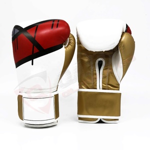 Gants de boxe Golden-Red Winning en cuir de vachette avec logo personnalisé MMA Heavy-Bag Training-Sparring Kickboxing - Product Image 3