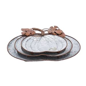 Ensemble de 3 plateaux en métal en forme de citrouille, utilisation de la cuisine à domicile et décoration de Table, plateau de service de Fruits pour le salon - Product Image 1