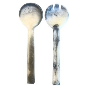 Juego de cubiertos de resina de alta calidad, mango de madera de resina, cubiertos de resina de menta, utensilios de cocina, vajilla, cuchara para ensalada Spork faizacraft - Product Image 5