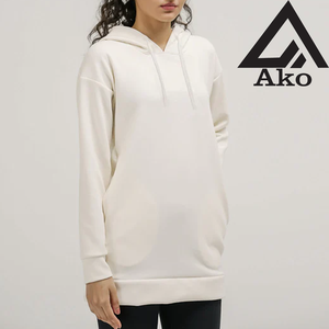 เสื้อฮู้ดดี้ผู้หญิงผ้าฝ้ายแท้ 100% รุ่นปี 2026 แบบสั่งทำพิเศษ ระบายอากาศได้ดี เหมาะสำหรับใส่ลำลองในฤดูหนาว มีฮู้ดปักโลโก้ด้านหน้า โดย AKO - Product Image 1