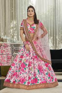 Lehenga choli ผ้าจอร์เจียเทียมสีเขียวแบบดีไซน์ประณีตสำหรับเจ้าสาวพร้อมงานปักเลื่อมที่ประณีตเหมาะสำหรับงานแต่งงาน - Product Image 3