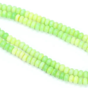 Hermosas cuentas lisas en forma de rondel con tonos de ópalo verde lima, cuentas de piedra preciosa de ópalo verde de 7-10 mm, cuentas de ópalo liso de calidad AAA - Product Image 5