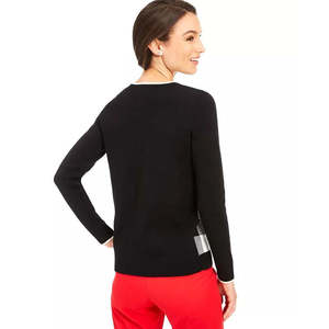 Cardigan Casual da Donna Charter Club a Quadri Buffalo, Traspirante, Taglia Piccola, per Autunno e Inverno, con Logo Frontale - Product Image 3