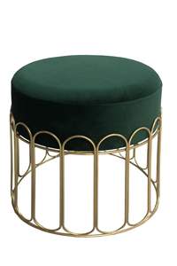 Taburetes Otomanos Modernos de Terciopelo Azul con Patas Metálicas en Acabado Dorado en Color Azul para Dormitorio y Muebles para el Hogar - Product Image 2