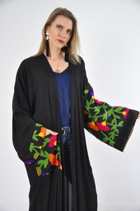 เสื้อคลุมกิโมโนโบฮีเมียน100% ผ้าฝ้ายปักลายดอกไม้แขนยาวซักได้สำหรับฤดูร้อน - Product Image 4