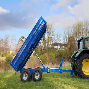 Green Steel Hydraulic Tipping Dump <b>Trailer</b> <b>Farm</b> Equipment Heavy Duty 4 Wheel Design Pump High Safety Level - Product Image 4