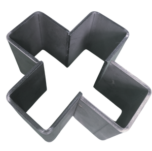 Conector de acero de unión cruzada doblado CNC personalizado para ensamblaje de marco industrial | Componente estructural fabricado con precisión - Product Image 1