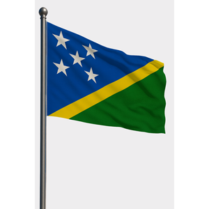 Bandera de las Islas Salomón impresa digitalmente con asta de aluminio - Product Image 1