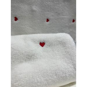 Hobby Lubow 50x90 6-Piece <b>Towel</b> Set <b>White</b> Red Embroidered Bath <b>Towel</b> Sets for Your Home or Vacation! - Product Image 1