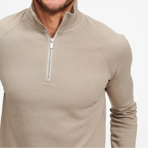 Sudaderas con capucha de invierno personalizadas OEM Heavy 100% algodón polar liso media cremallera cuello alto sudaderas - Product Image 3