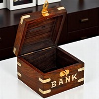 Boîte de tirelire en bois de serrure à clé de haute qualité avec fournisseur en vrac de modèle de numéro et fabricant pour économiser de l'argent