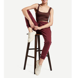 Wholesale Trendy Women High Waist <b>Joggers</b> <b>Slim</b> Fit Cotton Sweatpants Casual Drawstring Trousers with Pockets Gym Loungewear - Product Image 3