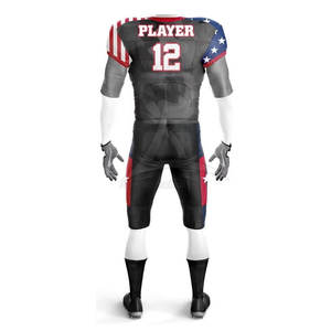 Ensembles d'uniformes de football américain de haute qualité, respirants, grande taille, manches courtes, 100% polyester, séchage rapide, entraînement, matchs - Product Image 3