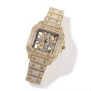Chất lượng cao vvs moissanite Skeleton Iced out xem trong Cuba đồ trang sức với Iced out bused xuống Hip Hop xem - Product Image 6