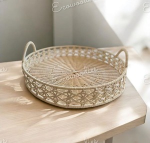 ถาดหวายที่มีลวดลายทอสำหรับโรงแรมร้านอาหารคาเฟ่และสะสม - Product Image 4