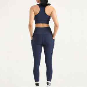 Ensemble de yoga 2 pièces pour femme, leggings de sport sans couture et haut court, tenue de fitness, séchage rapide - Product Image 2