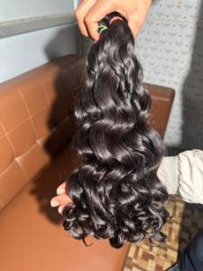 Raw Bouncy ondulado indio Remy Peluca de cabello extensiones de cabello humano pelo indio a granel con producto de calidad de alto grado - Product Image 5