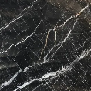 Stone Polished Gloss Matt Honed Slabs Block Marble Highly Durable Natural Gorgeous White Veins Markino Black TR Almuassis P31