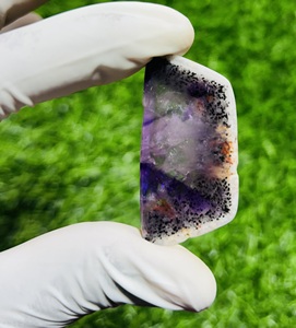 Cabujón de rebanada de amatista Natural de grado AAA de alta calidad, piedra suelta martillada para la fabricación de joyas, tamaños de 4mm-6mm, cristal curativo - Product Image 5