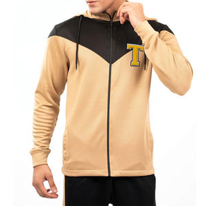 Sudadera con capucha y cremallera con logotipo personalizado de algodón 100% para hombre, ropa de calle bordada, Sudadera de estilo sólido de punto, sudadera básica de invierno con capucha básica - Product Image 1