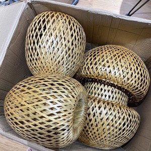 โคมไฟไม้ไผ่โบราณดีไซน์กลมโปร่งใสพร้อมที่จับสำหรับโต๊ะหรือแขวนอุปกรณ์เสริมแสงพิเศษ - Product Image 4