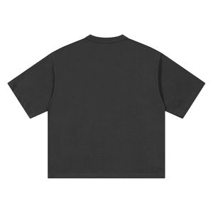 T-shirt à motif de lettres imprimé DTG personnalisé pour hommes et femmes peigné 100% coton coupe ample surdimensionnée col rond manches courtes séchage rapide - Product Image 3