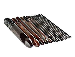 artisan made wooden <b>crochet</b> <b>hook</b> for handmade projects hand-burnished wooden <b>crochet</b> <b>hook</b> with glossy finish classic shaped - Product Image 2