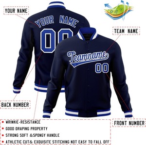 Veste universitaire avec manches en cuir personnalisées mélange de laine broderie corporelle Logo en chenille College Baseball Letterman Jacket Factory - Product Image 4