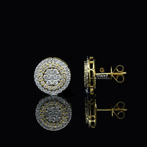 Exclusivo 10Kt oro sólido Hip Hop corte redondo VVs claridad laboratorio cultivado diamantes Iced Out Stud pendientes para Unisex - Product Image 3