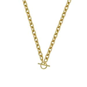 Collar de palanca gruesa dorada con cadena de eslabones gruesos de 45cm Pieza llamativa para mujeres y hombres para ocasiones de regalo - Product Image 2