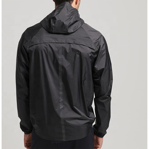 Chaqueta cortavientos reflectante con logotipo personalizado, cortavientos con media cremallera, ligera e impermeable para correr para hombre - Product Image 2