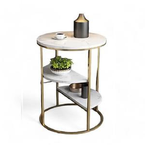 Table d'appoint décorative moderne pour maison et bureau fabriquée à la main en métal doré classique avec finition en marbre Utilisation polyvalente - Product Image 1